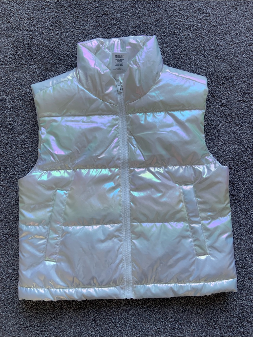 Xersion Iridescent White Puffy Vest for Kids